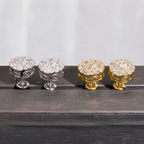 Iced Out Circle Moissanite Stud Earrings