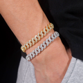 8mm Two Rows Moissanite Cuban Link Brecelet