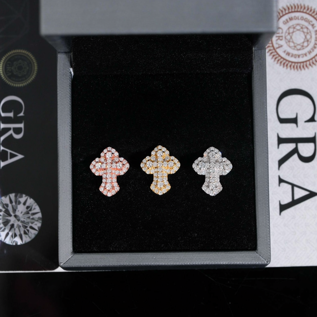 Zuanfa Religious Moissanite Cross Earrings