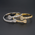 Heart Shape Hot Sale Hip Hop Moissanite Bracelet Bangle