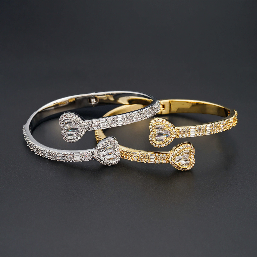 Heart Shape Hot Sale Hip Hop Moissanite Bracelet Bangle