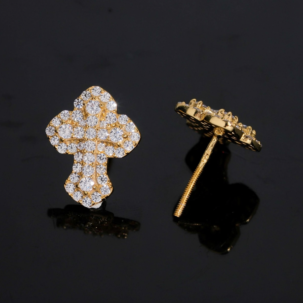 Zuanfa Religious Moissanite Cross Earrings