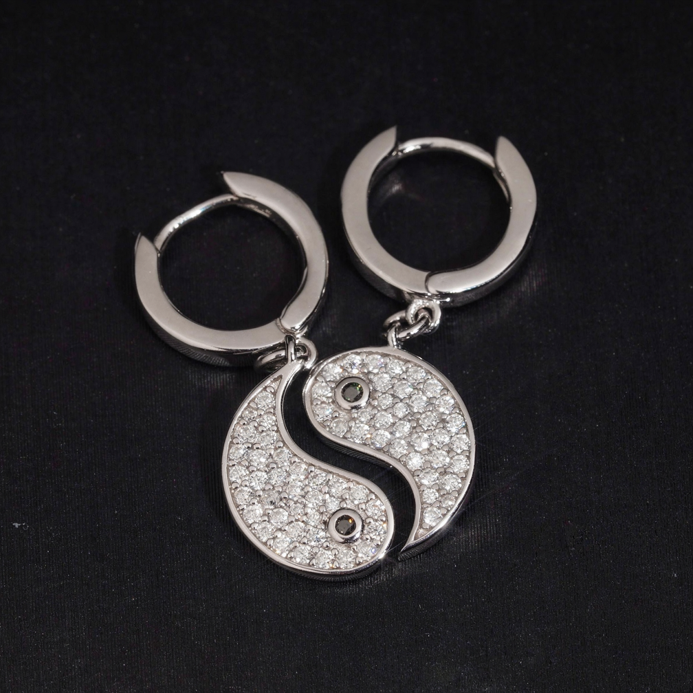 Tai Ji Moissanite Hoop Earrings