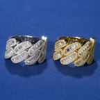 Baguette Moissnaite Cuban Ring