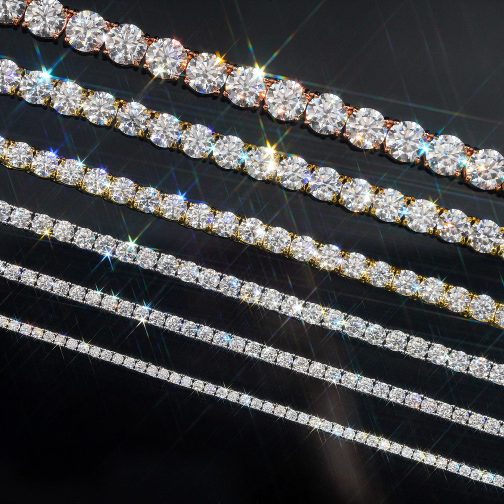 GRA 2mm 3mm 4mm 5mm 6.5mm 8mm moissanite diamond tennis necklace chain