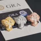 GRA Certificate Cross Moissanite Ring 18k Gold