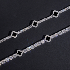 Black Clover Moissanite Tennis Chain