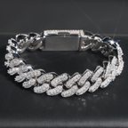 15mm width brass zircon miami cuban bracelet cuban chain