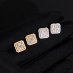 Iced Out Square Moissanite Earrings