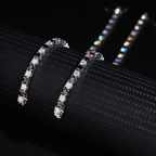 4mm Black Mixed White Moissanite Tennis Bracelet