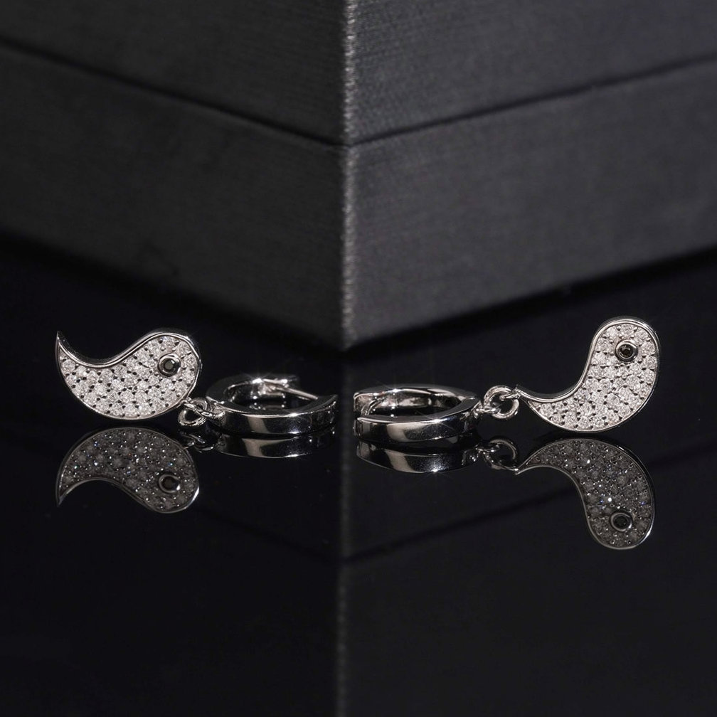 Tai Ji Moissanite Hoop Earrings