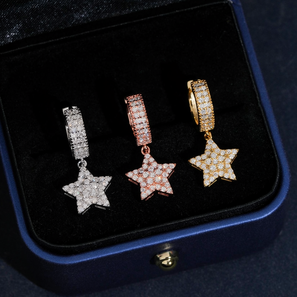 Fashion Star Moissanite Hoop Earrings