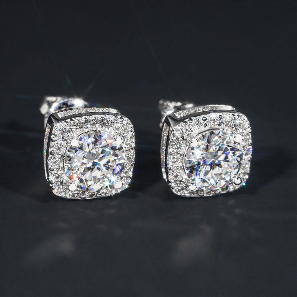 New Arrivals Hip Hop Moissanite Earring 18K Gold