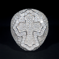 Pass Diamond Tester Iced Out Moissanite Cross Ring