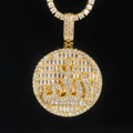 Round Plate 18k Gold Diamond Pendant