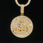 Round Plate 18k Gold Diamond Pendant