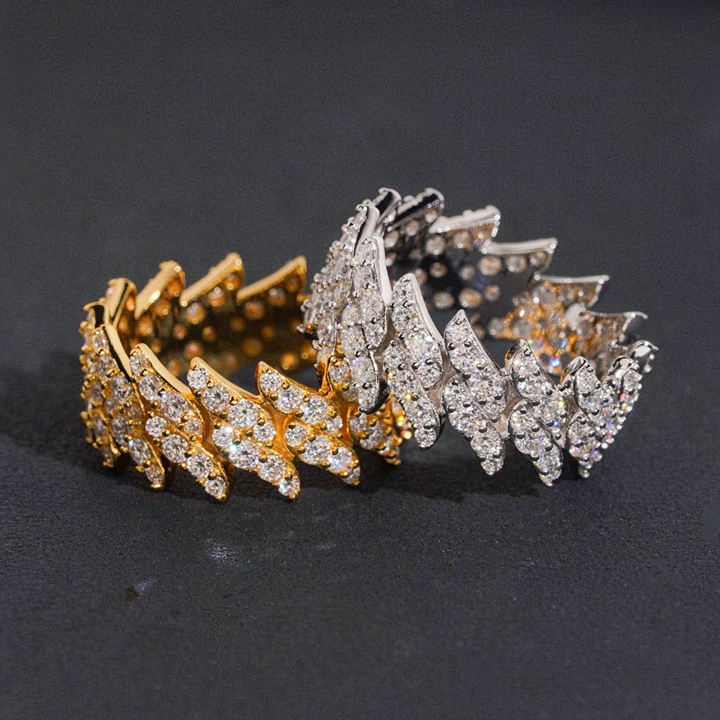 Fashion Iced Out Thorn Moissanite Ring