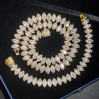 Luxury Marquise Diamond 18k Gold Plated Cuban Link Bracelet