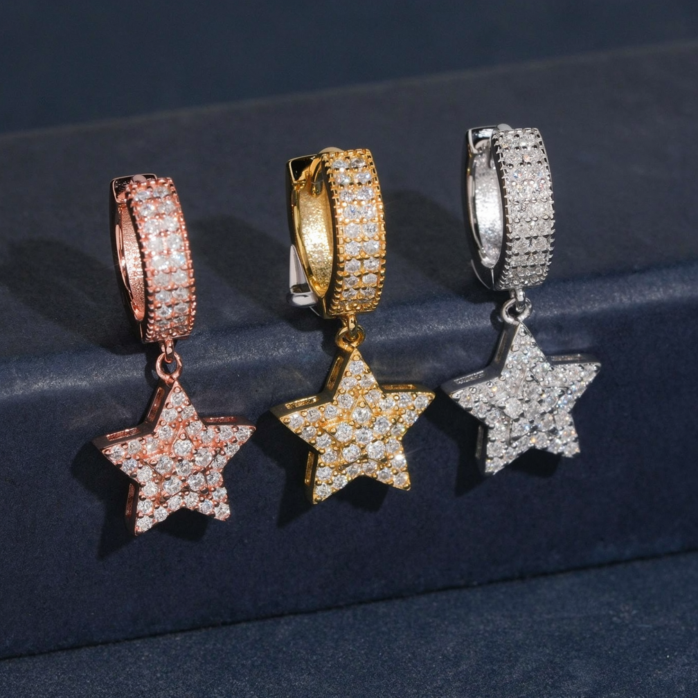 Fashion Star Moissanite Hoop Earrings