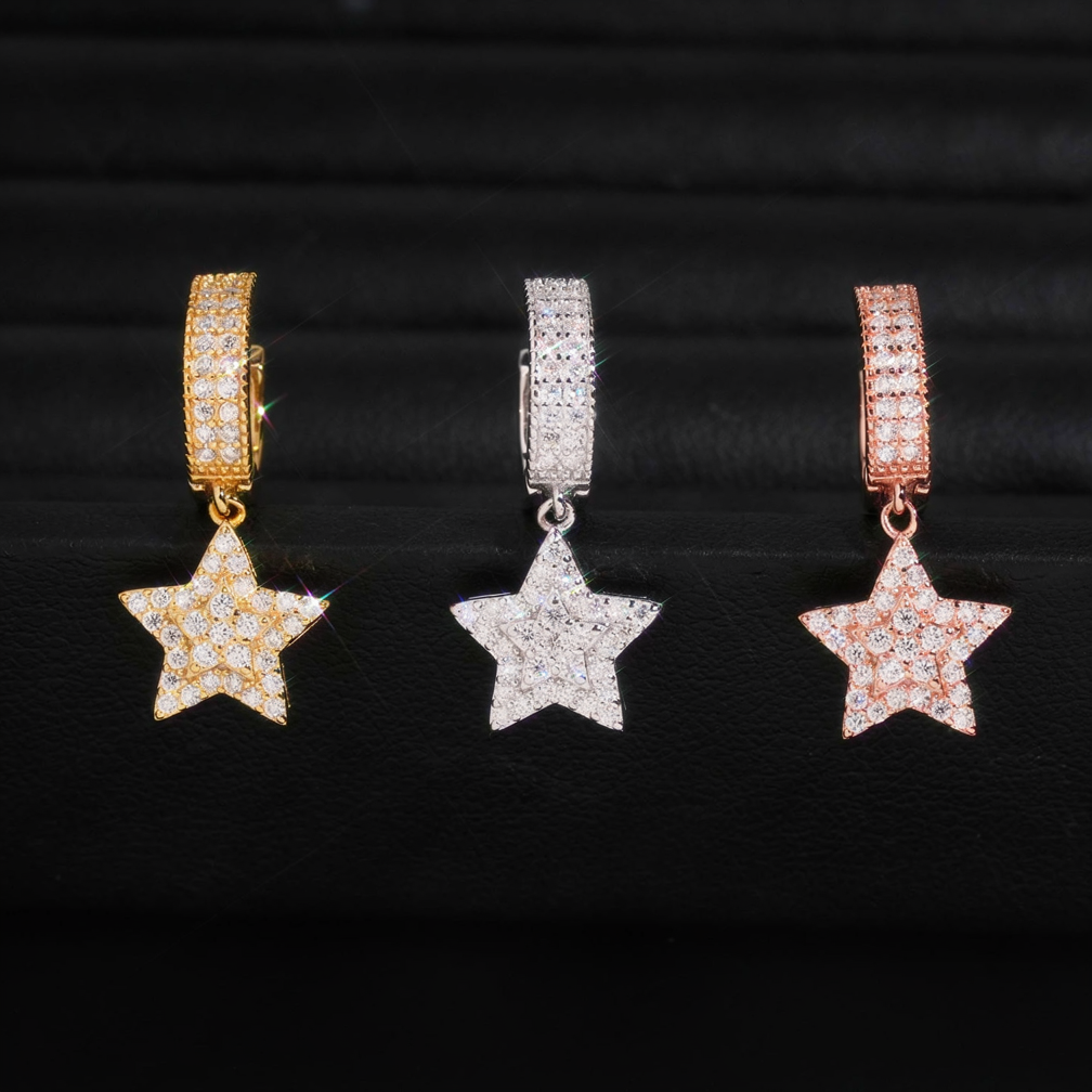 Fashion Star Moissanite Hoop Earrings