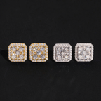 Iced Out Square Moissanite Earrings