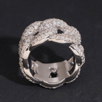 Hip Hop Moissanite Eternity Cuban Ring