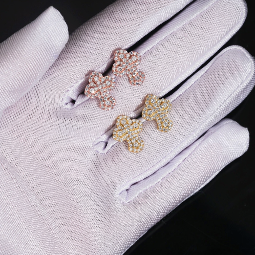 Zuanfa Religious Moissanite Cross Earrings