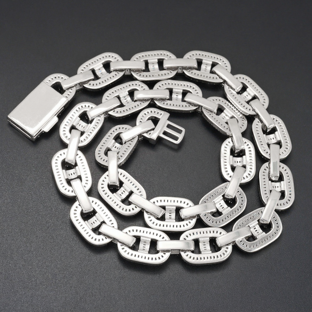 Baguette Diamond 15mm Moissanite Cuban Link Chain