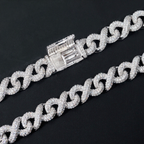 High Quality Iced Out 15MM Moissanite Infinity Cuban Link Chain
