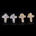 Zuanfa Iced Out Moissanite Cross Earrings