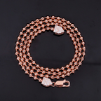Moissanite Lock 3mm Bead Chain Necklace