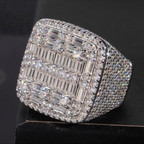 Square Hip Hop Mens Moissanite Ring