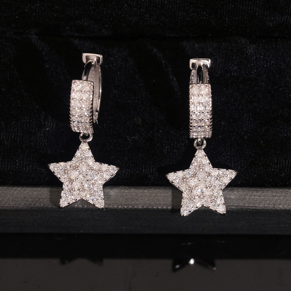 Fashion Star Moissanite Hoop Earrings