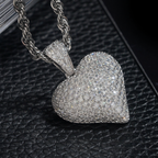 Iced Out Small Heart Moissanite Pendant