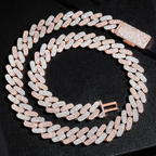 Two Tone Color Luxury 16MM 925 Sterling Silver Cuban Chain Neckalce