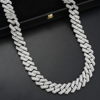 Top Quality Three Rows Moissanite Cuban Link Chain