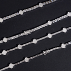 Black Clover Moissanite Tennis Chain