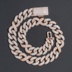 Heavy 20mm Hip Hop Two Tone Moissanite Cuban Link Chain