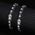 4mm Black Mixed White Moissanite Tennis Bracelet
