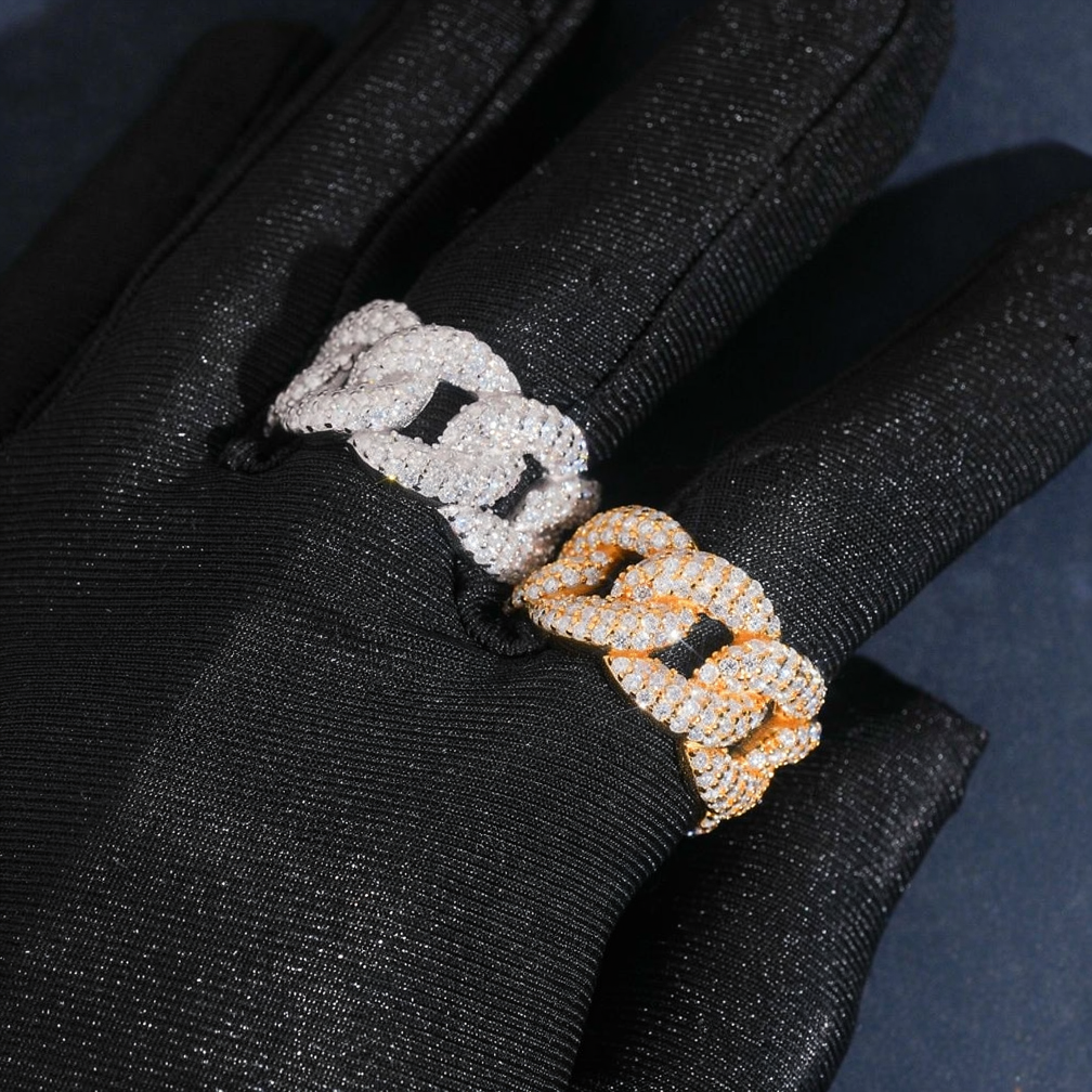 Hip Hop Moissanite Eternity Cuban Ring