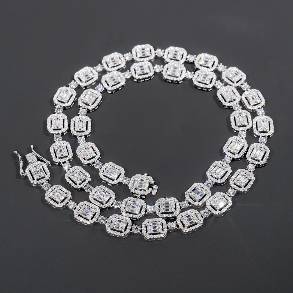 Iced Out Jewelry GRA Certified Moissanite Diamond 8MM Cuban Link Chain
