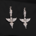Angel Moissanite Hoop Dangle Earrings