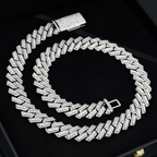Top Quality Three Rows Moissanite Cuban Link Chain