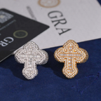 Iced Out Cross Moissanite Ring