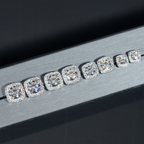 Square Shape Halo Design D Color Moissanite Earring