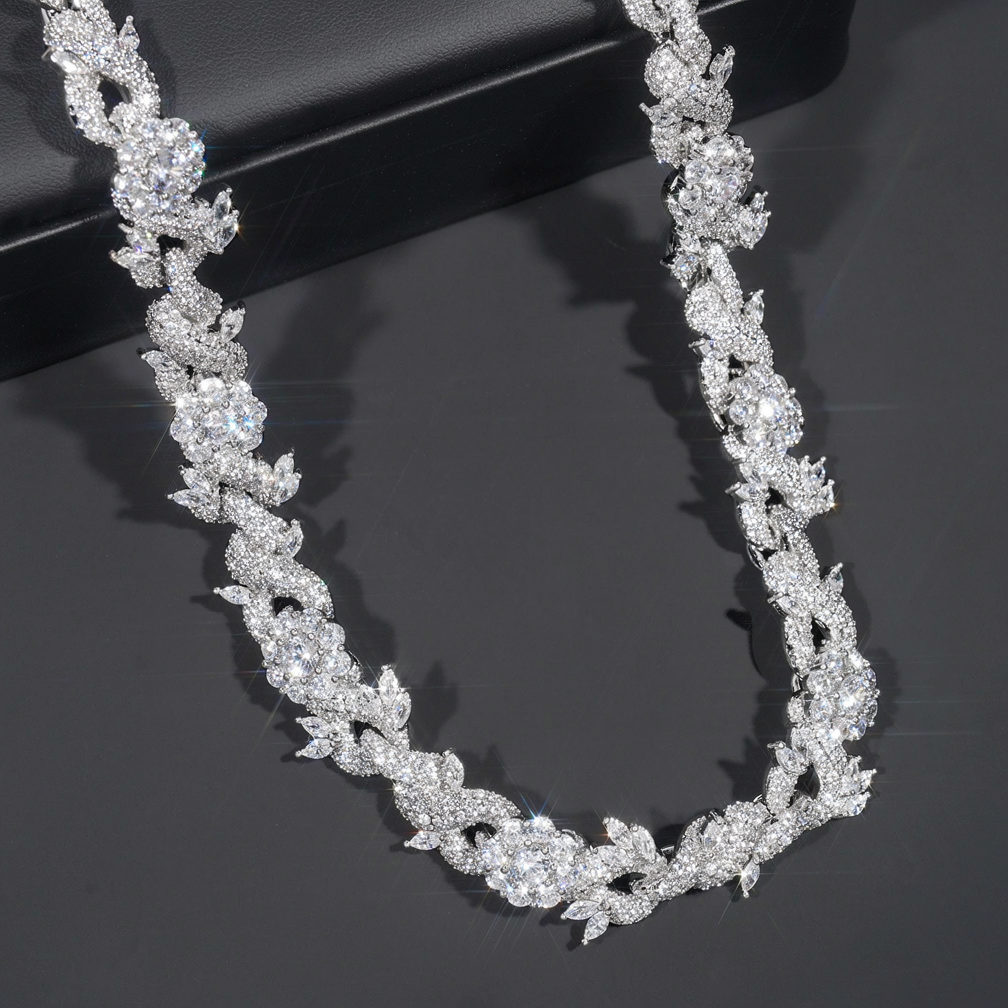 Top Quality Pass Diamond Tester Silver Gold Plated 15MM Cuban Link Chain
