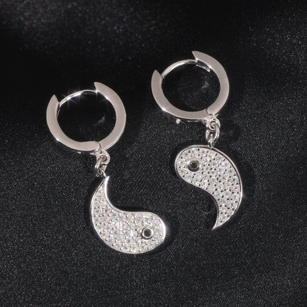Tai Ji Moissanite Hoop Earrings