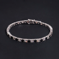 4mm Black Mixed White Moissanite Tennis Bracelet