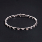 4mm Black Mixed White Moissanite Tennis Bracelet