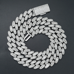 Heavy Round Shape 16MM Baguette Moissnaite Cuban Link Chain